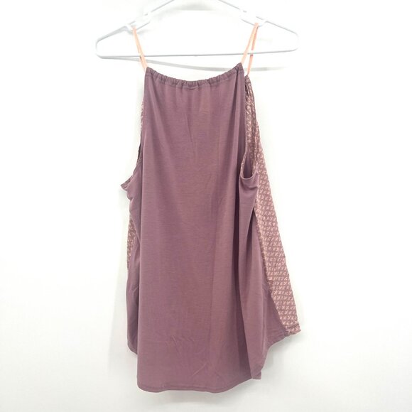 Gilligan & O'Malley Mauve Pink Floral Print 100% Tencel Sleep Tank Women's Large - Picture 4 of 4